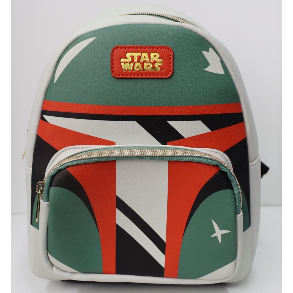 Funko Star Wars Boba Fett Mini Backpack Unisex Small Green Excellent Helmet Art